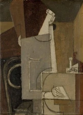 Character Writing Cubist Abstract Art Print by Louis Marcoussis (1931) Modernist