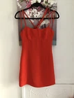 Topshop Kate Moss Red Silk Mini Dress, UK Size 8 New