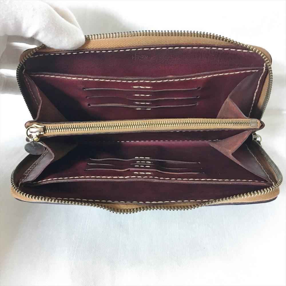 ☺*す様 henry cuir poker king Poker King Deep Red Round Zipper Long Wallet HENRY CUIR | eBay