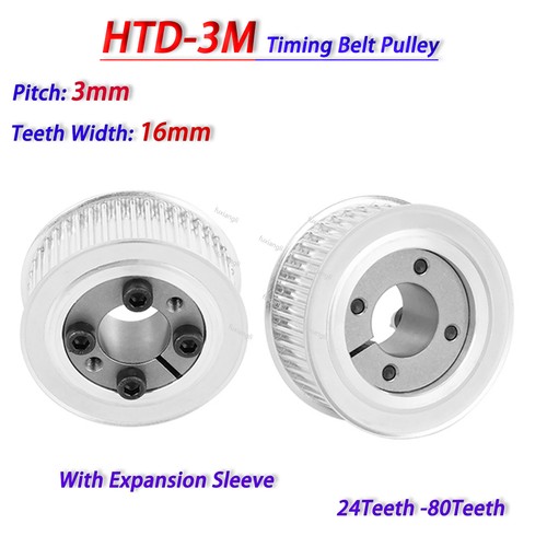 HTD-3M 24-80Zähne Mit Spreizhülse Zahnriemenrad Zahnriemenscheibe Zahnbreite16mm - Picture 1 of 28
