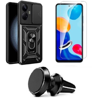 Pack Hülle Ring + Halter + Gehärtetes Glas Für Realme C67 C53 C51 C35 C31 C25y