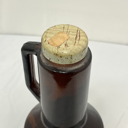 Botella de jarabe de granja antigua de colección jarra de vidrio marrón de 24 onzas con tapa - Imagen 8 de 10