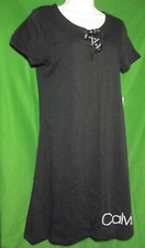 NEW CALVIN KLEIN CD2A17P1 IND SHORT SLEEVE LACE UP DETAIL COTTON DRESS M