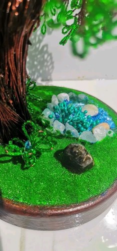 WIRE BONSAI TREE SCULPTURE USED COPPER WIRE HAND-MADE AND SIGNED TREE OF LIFE - Picture 3 of 7