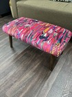 Velvet Footstool Lily Botanical emma Floral fuchia Pink shipley Fabric