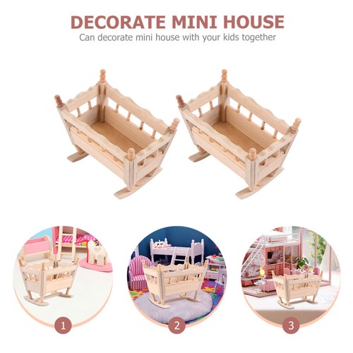2 Pcs Mini Furniture Model Child Dollhouse Décor Simulated Miniature - 第 2/12 張圖片