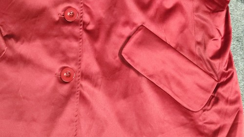 Vintage Newport News Womens Blazer Jacket Red Size 8 Satin 3/4 Sleeve - Picture 8 of 8