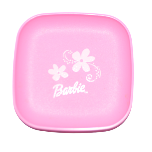 Tupperware Toys Barbie Plates 4 in Tuppertoys Vintage Pink 2 Patterns - Picture 4 of 6