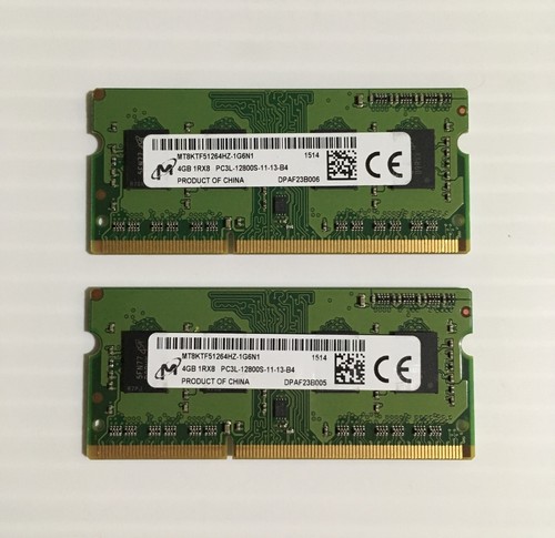 Micron 8GB (2x4GB) PC3L-12800S RAM MT8KTF51264HZ-1G6N1 LAPTOP MEMORY RAM TESTED!