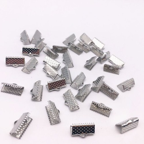 Metal Crimp Ends - 6-13mm Cord End Clips Fold Over Clasps Jewelry Making Crimps - Picture 3 of 18