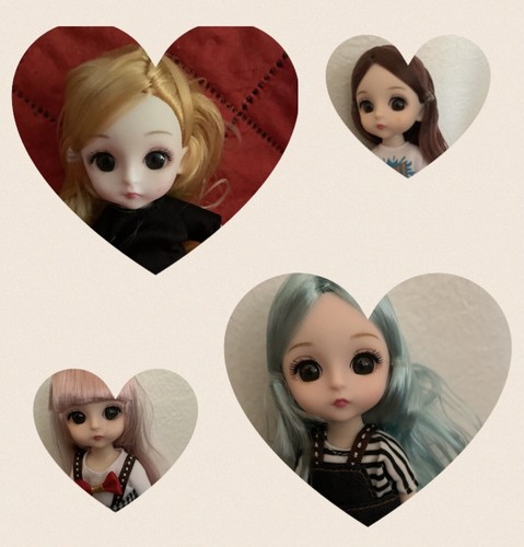 Miniature Dolls - 6” Dolls - Blonde - Pink - Blue - Brunette - Mini Dolls - Picture 1 of 9