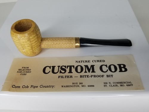 De luxe Custom COB PIPE COBB CORNCOB PIPE NOS Buescher's World Famous Pipes USA - Picture 5 of 13