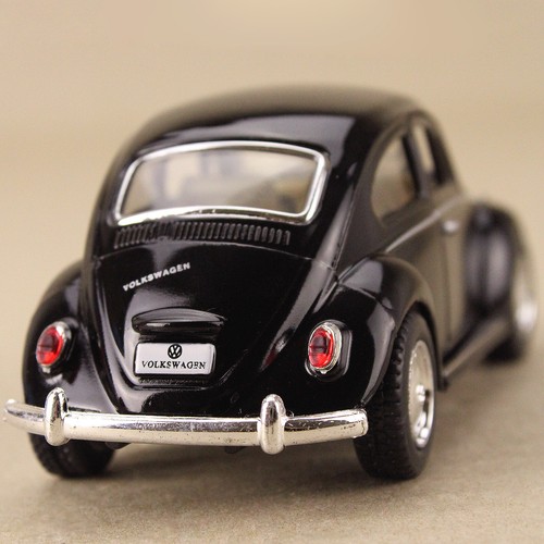 1967 Volkswagen Classical Beetle Black 1:32 13cm Die-Cast Metal Pull Back Opens - Picture 2 of 7