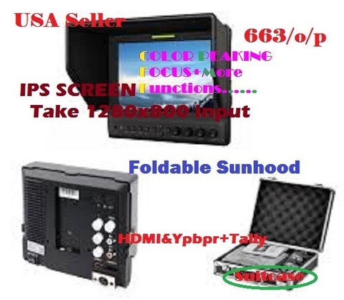 Lilliput 7" 663/O/P2 1280x800 IPS Peaking Focus HDMI In&Out +LP-E6 Plate+suitcas - Picture 2 of 6