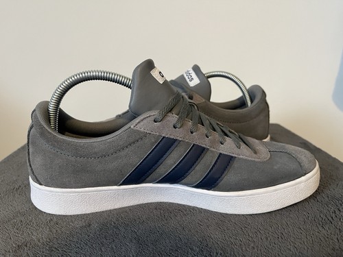 Adidas Mens VL Court 2.0 DA9862 Gray SUEDE Size UK 8.5 - Picture 8 of 15