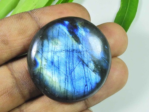 37X37MM Blue Labradorite Round Shape Cabochon Loose Natural Gemstone 90Cts. - Picture 3 of 9