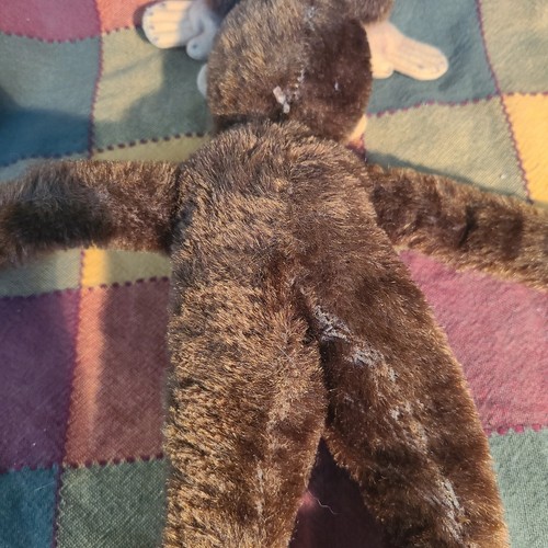 Steiff ? Lot of 2 Monkeys 10 Inch Mohair No Buttons Ears Intact Vintage Antique - Picture 22 of 24