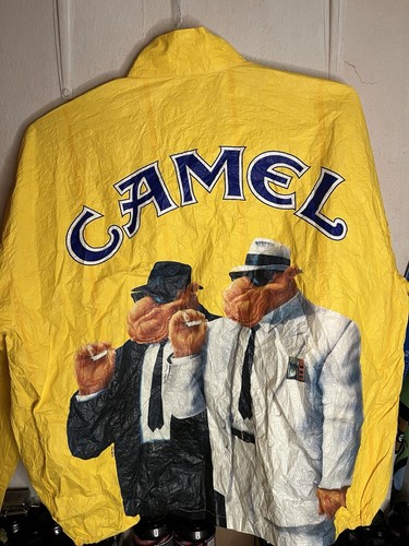 Vintage 1992 Joe Camel Cigarettes Graphic Zip Up Lightweight Tyvek Jacket XL