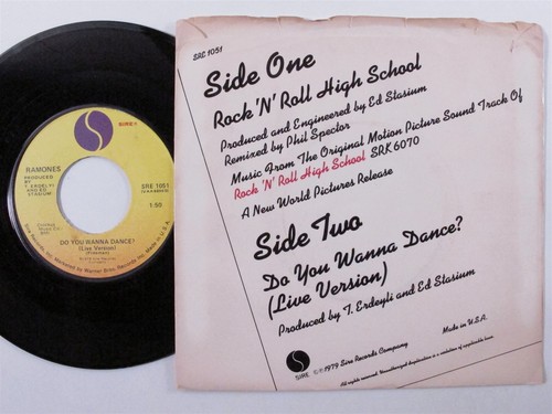 Punk 45 RAMONES Rock 'N' Roll High School SIRE picture sleeve HEAR i - Picture 2 of 2