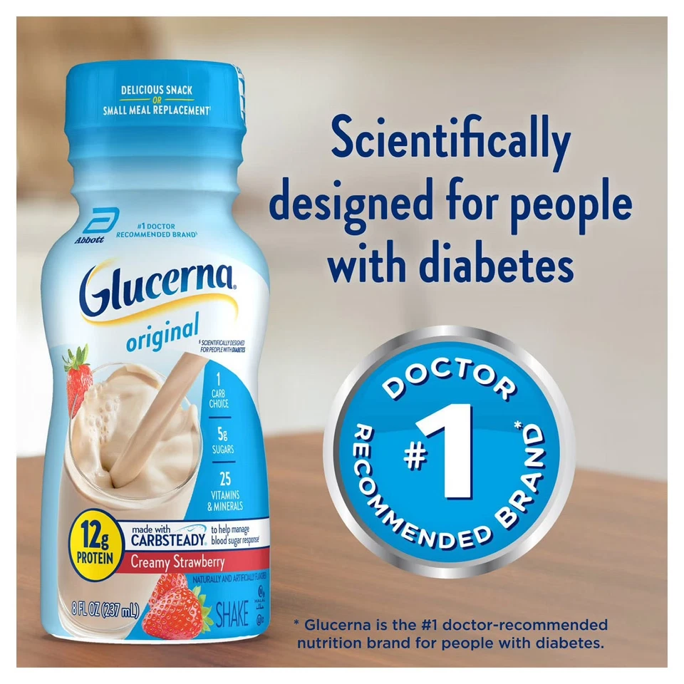 Batido de proteínas Glucerna 12 g, fresa cremosa 8 fl. oz., 24 pk. Foto 2 de 4