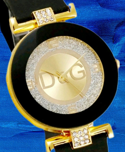 Damen QuarzuhršQuarz Uhr Damen Armbanduhr Schwarz Gold Strass Damen Schmuck - Bild 2 von 5
