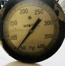Vintage Weston Industrial Temperature Indicator 400 Degrees F, 11 3/8”