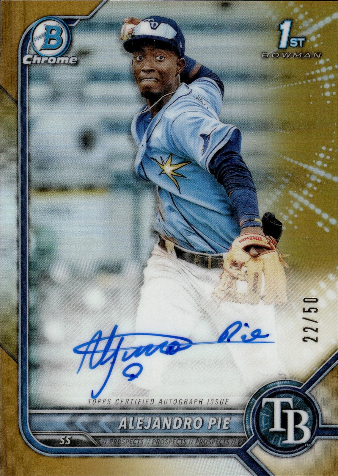 2022 Bowman Chrome Alejandro Pie Gold Refractor Auto /50 #CPA-AP