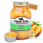 Old Fashioned VANILLA Peaches Halves Canned Jarred Peach in 32 Oz Glass Jar