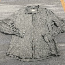Marine Layer Shirt Mens Large Gray Hemp Chambray Heather Lightweight Stretch
