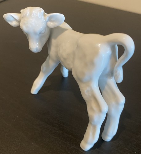 Meissen Porcelain Calf Figurine Crossed Swords Hallmark Germany 1815-1924 Signed - Picture 9 of 14