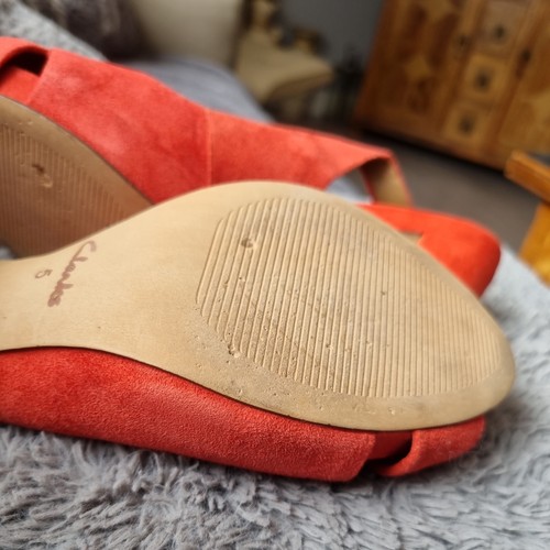 Clarks ladies soft wear orange sling back shoes - Picture 3 of 12