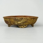 Tani Ranzan Dragon-Carved Quince-Form Bonsai Pot 15 cm (5.9 in) New