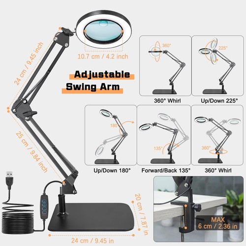 LED Lupenleuchte 8 Dioptrien Arbeitsleuchte Lupenlampe Lupe Kaltlicht Kosmetik - Bild 2 von 14