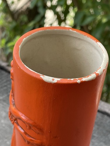 VTG orange tiki vase Barware hula dancer collectible 1970s Collectible Hawaii - Picture 5 of 8
