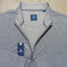 JOHNNIE-O Mens L LARGE SULLY PULLOVER 1/4 ZIP THUNDER BLUE GREY SWEATSHIRT