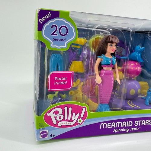 2004 Mattel Polly Pocket Mermaid Stars Kerstie Spinning Seals Playset - OPEN BOX - Picture 2 of 16