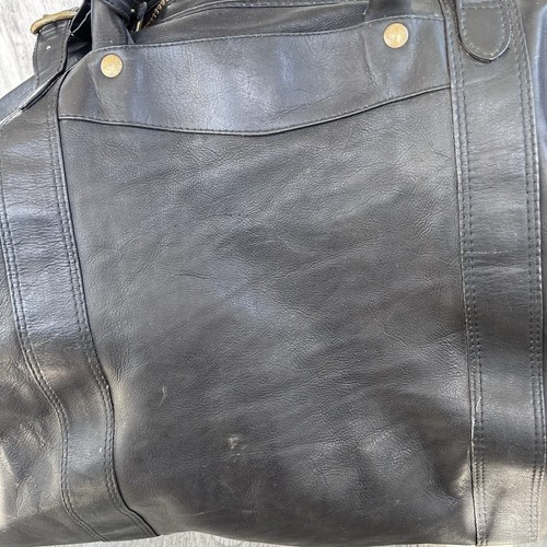 Tumi DAKOTA Leather Duffle Bag Weekender Carry On Black LARGE Country Western - Picture 11 of 23