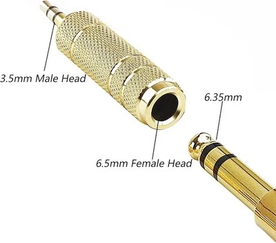 MARKENLOS Audio Adapter 6,35mm Klinke Aux 1/4 Buchse auf 3,5mm Kopfhörer Klinken Stecker