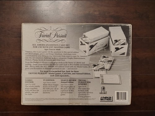 Trivial Pursuit All American Card Set General Knowledge Questions 1993 COMPLETE - Picture 2 of 2