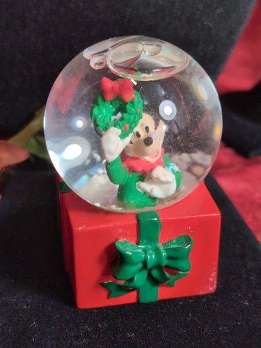Vintage J C Penny Disney Snow Globe Enamel Mickey Mouse Christmas Tree Ornament - Picture 5 of 22