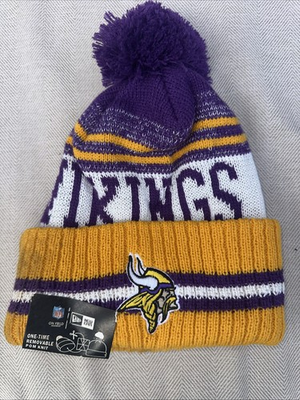#ad Minnesota Vikings Hat Team Cuffed Fleece Lined Knit Beanie Removable Pom NFL $19.99