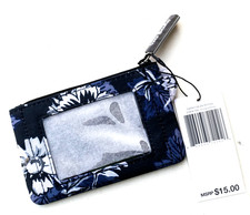 Vera Bradley Lighten Up Zip ID Case in Frosted Floral. NWT
