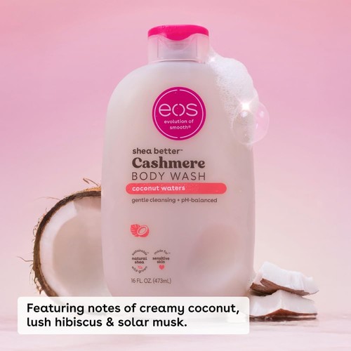 eos Shea Better Coconut Waters Body Wash 16 Fl Oz Paraben Free Moisturizing Wash - 第 3/8 張圖片