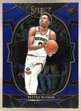 Peyton Watson 2022-23 Panini Select Blue (Retail ) RC Concourse #74 Nuggets