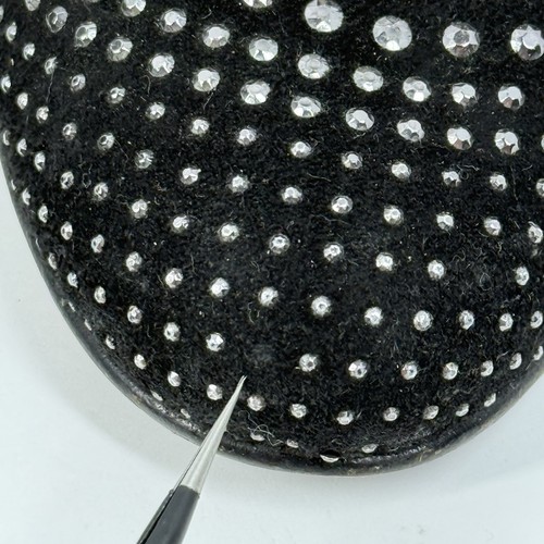 Zapatos de tacón Prada de gamuza con tachuelas negros 39 diseñador Bling Whimsigoth Italia bruja - Imagen 8 de 11