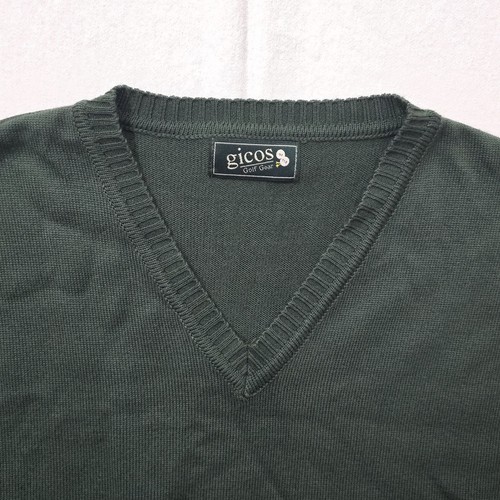 Maglione Vintage Uomo Gicos Gilet L Cacciatore Verde Morbido Golf Gear Casual Preppy - Foto 2 di 7