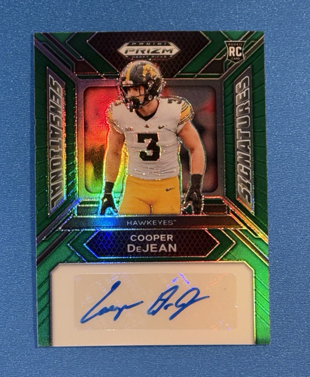 2024 Panini Prizm Draft Picks Green Prizm Cooper Dejean Autograph Rookie Auto