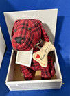 Adorable Fabric Red Plaid Dog Doorstpper Blissful Living NWT