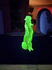 Vtg Murano Uranium Glass Poodle Figurine Sommerso Red Green Glows MCM Italian 7"