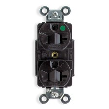 HUBBELL HBL8300 Recept,Brown,20 A,2P3W,Back; Side,1PK 1XC02